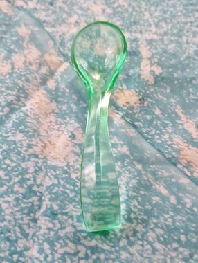 Uranium Translucent Green Glass Spoon